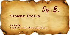 Szommer Etelka névjegykártya